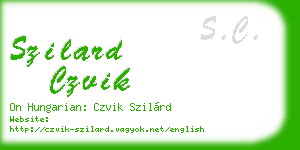 szilard czvik business card